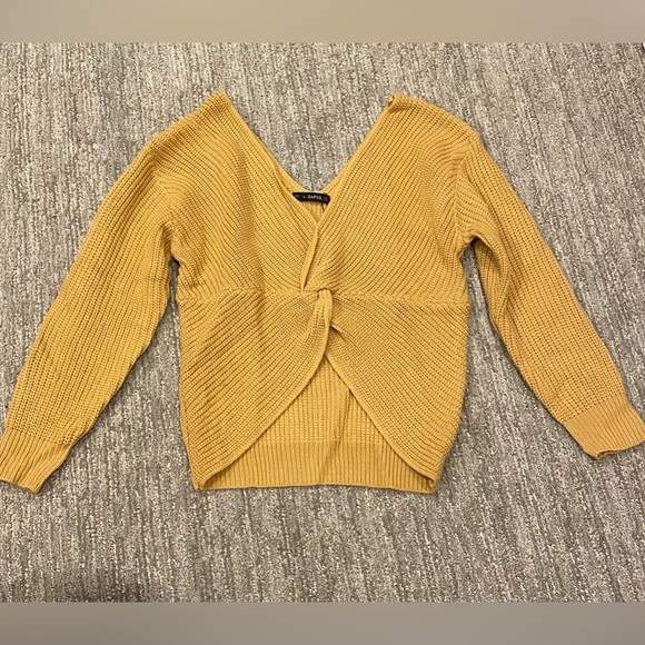 Women's Sweater with Twist Knot Backless Knit Pullover - Picture 1 of 6